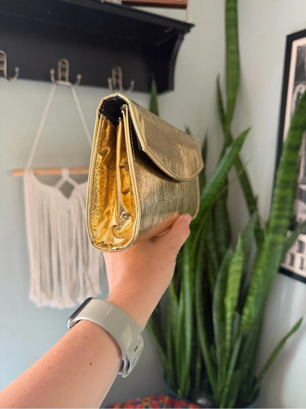 VTG 60s Rulo Gold Metallic Clutch Bag